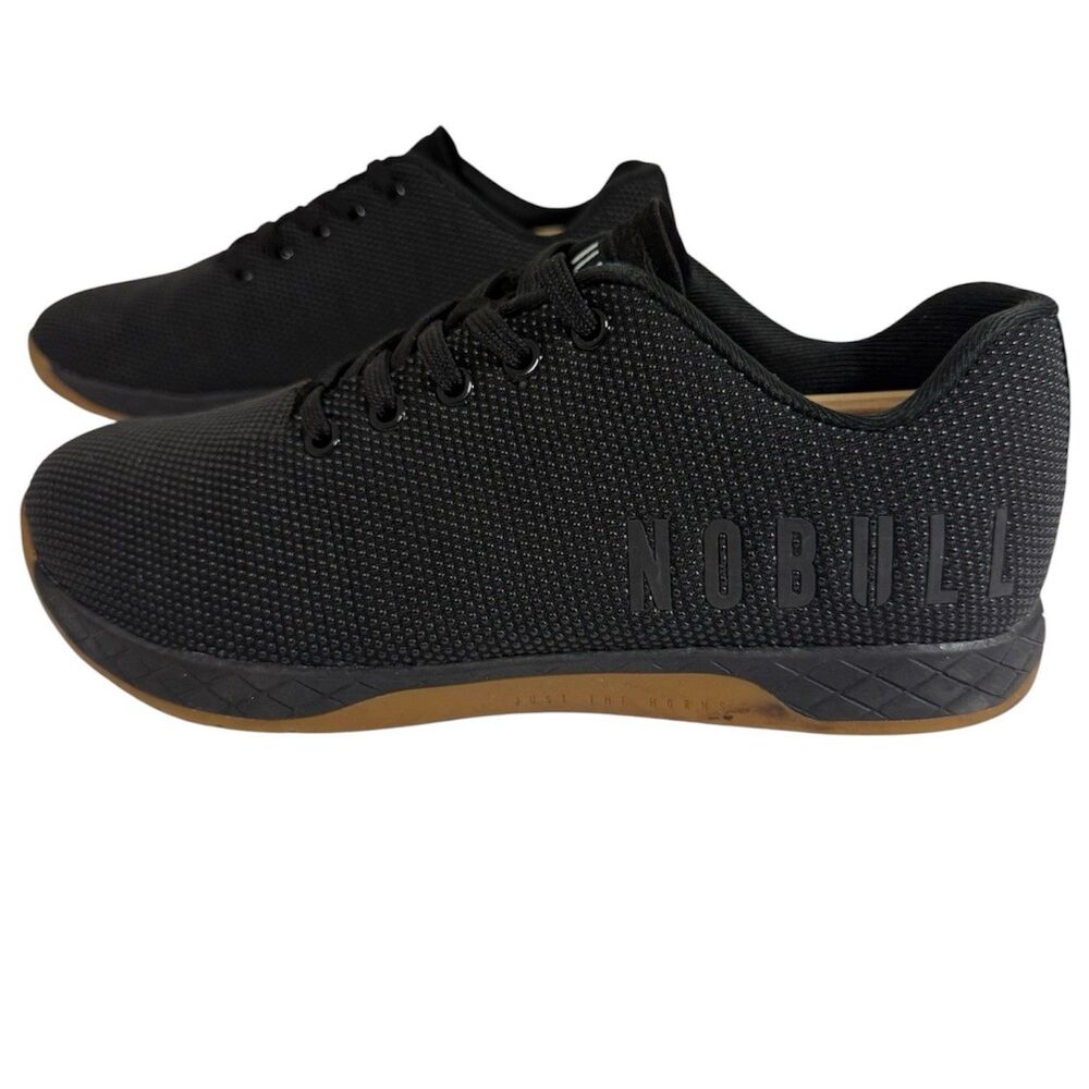NOBULL SuperFabric Trainer Mens 9.5 Womens 11 Black Gum Cross Training Shoes